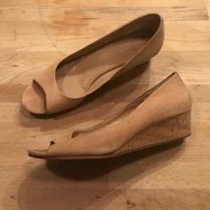Nude peep toe Cole Haan heels